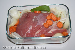 marinare la carne con le verdure