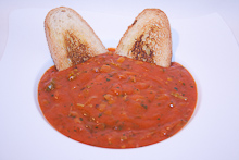 minestra fredda pomodori e porro