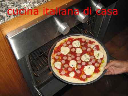 cottura della pizza ai wurstel