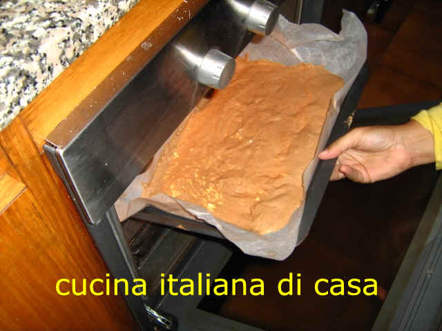 cuocere il pan di spagna al cacao