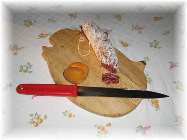 albicocche e salame