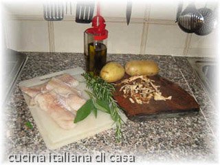ingredienti: padellata di merluzzo patate e funghi