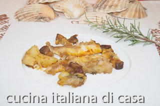 pescatrice zafferano e funghi
