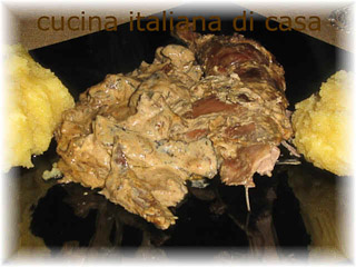 fagiano alla crema con funghi e polenta