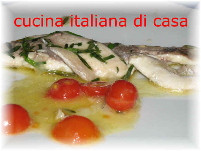 treccia di lavarello con erba cipollina e pomodorini