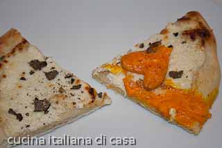 pizza con uova e tartufo