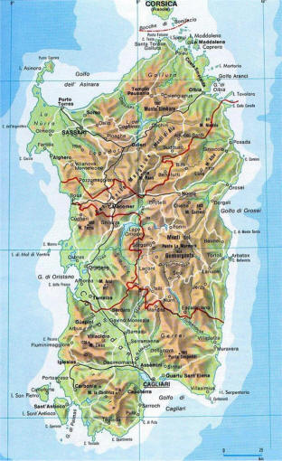 cartina sardegna