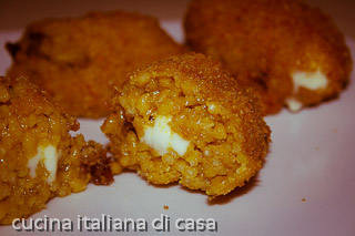 crocchette di riso ai funghi con mozzarella