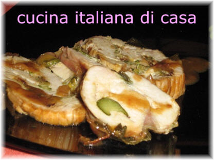 arrosto arrotolato di pollo e zucchine