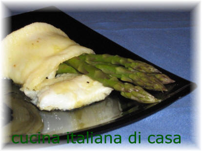 involtino di platessa e asparagi