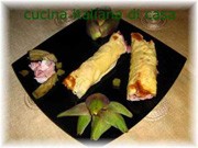 crespelle con i carciofi e  prosciutto