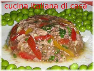 carne di manzo fredda con peperoni in gelatina 