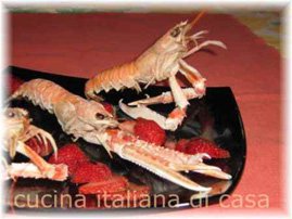 scampi con fragole al balsamico