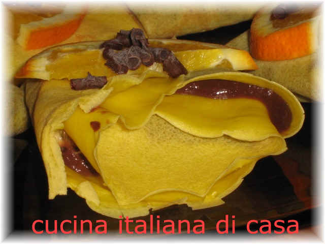 crepes con cioccolato e arance