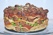 timballo di scrippelle ai piselli 