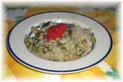 risotto asparagi e uova di lompo