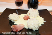 canederli allo speck con fonduta