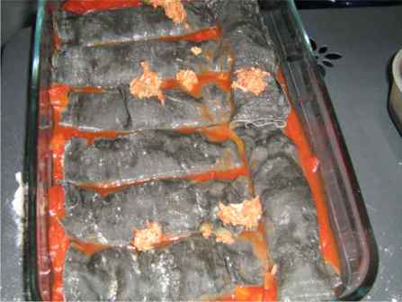 cannelloni neri con rag di palamita
