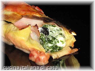 crespelle ripiene di prosciutto e spinaci